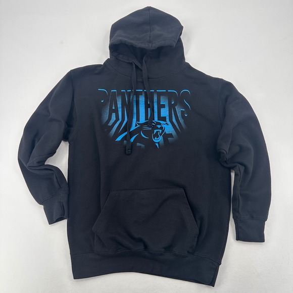 Other - NFL Carolina Panthers Youth Hoodie Black Blue Graphic Sweatshirt Kids Size L